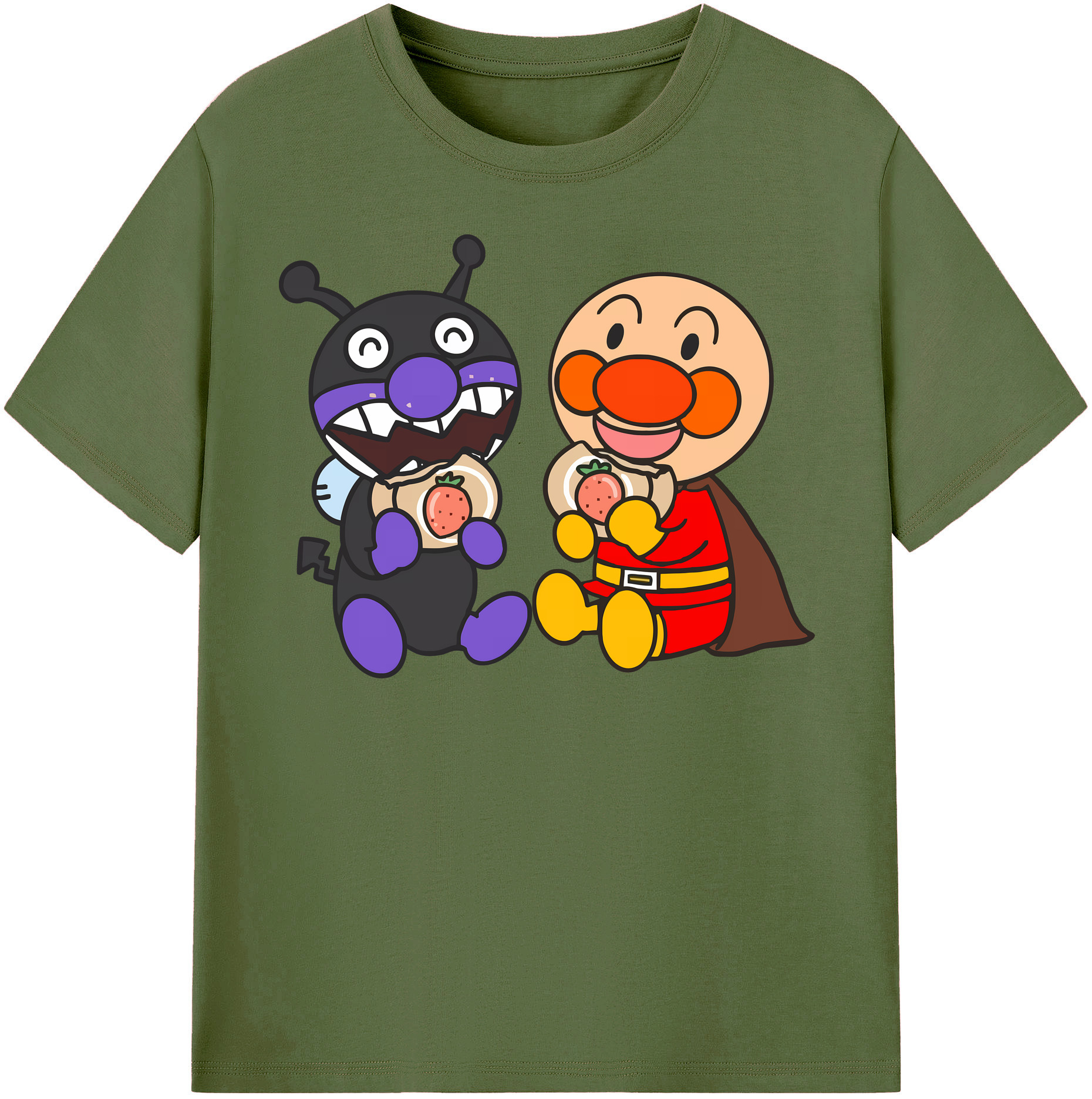 （画像用） アンパンマン Anpanman 綿100％半袖Tシャツ（フロントプリント）